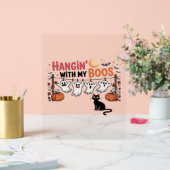 ハッピーブデイ幽霊猫PNG – 可愛不気味いオーバーサイズ アクリルサイン (ウェディング)