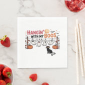 ハッピーブデイ幽霊猫PNG – 可愛不気味いオーバーサイズ スタンダードランチョンナプキン (インサイチュ)