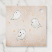 ハッピーブハロウィーンメッセージカード – かわいい幽霊プレゼント フェイバータグ (裏面)