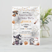 ハッピーブハロウィーン招待状 – かわいい幽霊 招待状 (スタンド正面)