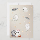 ハッピーブハロウィーン招待状 – かわいい幽霊 招待状 (裏面)
