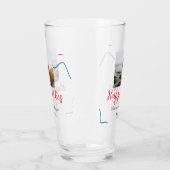 ハッピーブホリデーカップル名結婚の日付の赤 タンブラーグラス (左)