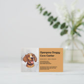 ハッピーブラウンの子犬が微笑む 名刺 (スタンド正面)