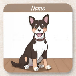 ハッピーブラウンの子犬 コースター