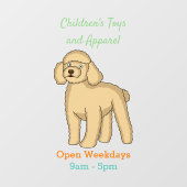 ハッピーブラウンプードル漫画イラストレーション ウィンドウサイン (シート)