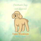 ハッピーブラウンプードル漫画イラストレーション ウィンドウサイン (シート3)