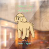 ハッピーブラウンプードル漫画イラストレーション ウィンドウサイン (シート2)