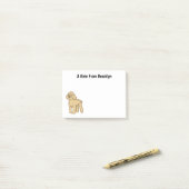 ハッピーブラウンプードル漫画イラストレーション ポストイット (デスク上)