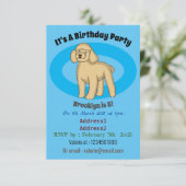 ハッピーブラウンプードル漫画イラストレーション 招待状 (スタンド正面)