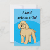 ハッピーブラウンプードル漫画イラストレーション 招待状 (裏面)