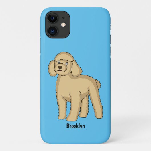 ハッピーブラウンプードル漫画イラストレーション Case-Mate iPhoneケース (裏面)
