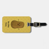 ハッピーブラウンポテトパーソナライズされた ラゲッジタグ (正面横)