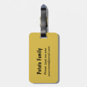 ハッピーブラウンポテトパーソナライズされた ラゲッジタグ (裏面縦)