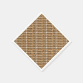 ハッピーブラウン素朴タイポグラフィ2017 スタンダードカクテルナプキン (角)