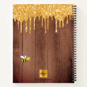 ハッピーブラウン金ゴールドグリッタードリップ名 ノートブック (裏面)