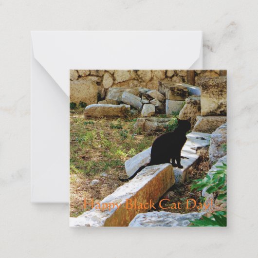 ハッピーブラックキャットデー！ ノートカード (正面)