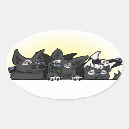 ハッピーブリッツPupsステッカー 楕円形シール