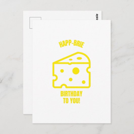 ハッピーブリーおもしろいバースデーチーズパンジョーク ポストカード (正面/裏面)
