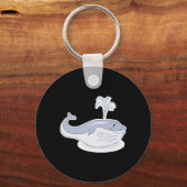 ハッピーブルークジラ キーホルダー (正面)