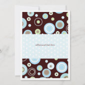 ハッピーブルードットベイビー写真洗礼招待状 招待状 (裏面)