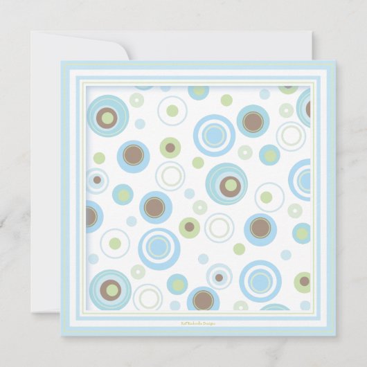 ハッピーブルードットボーイベビーシャワー招待状 招待状 (裏面)