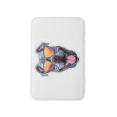 ハッピーブルーピットブルサングラス着用 バスマット (正面縦)