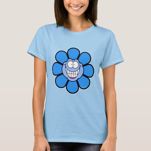 ハッピーブルーフラワーTシャツ Tシャツ (正面)