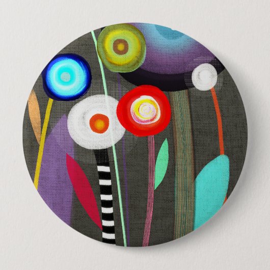 ハッピーブルーミングフローラブルック 缶バッジ (正面)