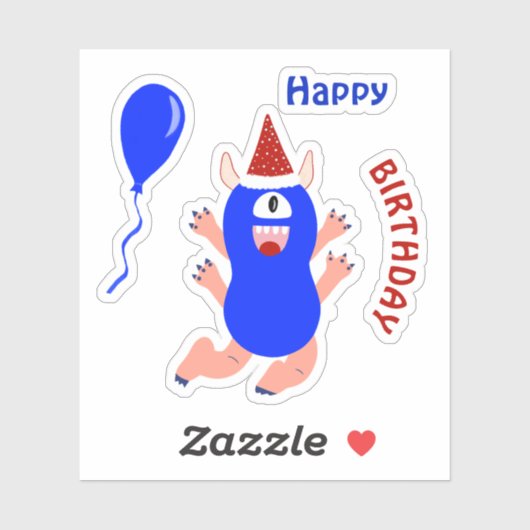 ハッピーブルーモンスター シール (シート)