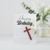 ハッピーブレスドKJV聖書の誕生日ポストカード ポストカード (スタンド正面)