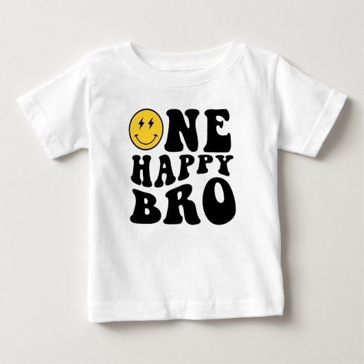 ハッピーブロスマイルボーイ1歳誕生日お揃い ベビーTシャツ (正面)