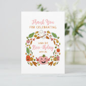 ハッピーブースデーピンクパーティ サンキューカード (スタンド正面)