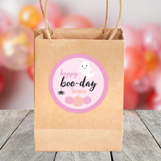 ハッピーブーデイハロウィーン誕生日 ラウンドシール