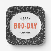 ハッピーブー・デイかわいい幽霊誕生会 ペーパープレート (正面)