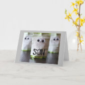 ハッピーブー"我々の息子にハロウィン***す*** カード (黄色い花)