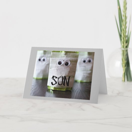 ハッピーブー"我々の息子にハロウィン***す*** カード (正面)