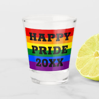ハッピープライドゲイLGBTQレインボー国旗 ショットグラス