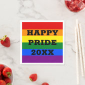 ハッピープライドゲイLGBTQレインボー国旗 スタンダードカクテルナプキン (インサイチュ)