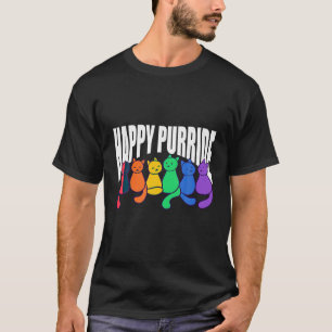 ハッピープライド猫好きかわいい子猫レインボーLGBT Q P Tシャツ