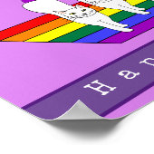 ハッピープライドLGBT猫と虹の旗 ポスター (角)