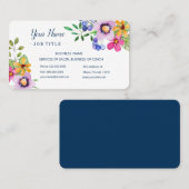 ハッピープライマリカラーズウォーターカラーフローラサロン 名刺 (正面/裏面)