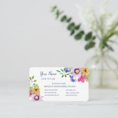 ハッピープライマリカラーズウォーターカラーフローラサロン 名刺 (スタンド正面)