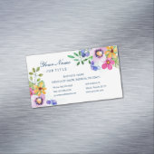 ハッピープライマリーカラーウォータカラーフローラ2サロン マグネット名刺 (インサイチュ)