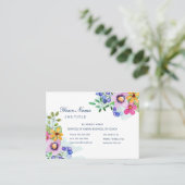 ハッピープライマリーカラーウォータカラーフローラ2サロン 名刺 (スタンド正面)