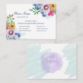 ハッピープライマリーカラーウォータカラーフローラ2サロン 名刺 (正面/裏面)