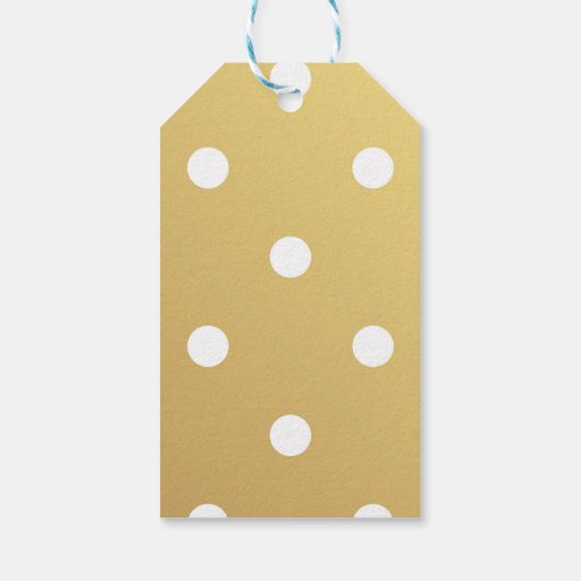 ハッピープリムギフトラベル金ゴールド水玉模様 ギフトタグ (裏面)