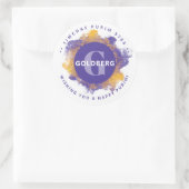 ハッピープリムパープルパーソナライズされたモノグラム大 ラウンドシール (バッグ)