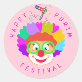 ハッピープリムフェスティバルおもしろいピエロキッズパーティー ラウンドシール