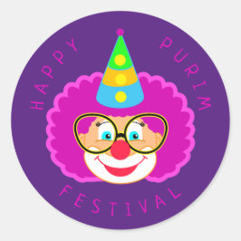 ハッピープリムフェスティバルおもしろいピエロキッズパーティー ラウンドシール