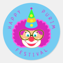 ハッピープリムフェスティバルおもしろいピエロキッズパーティー ラウンドシール